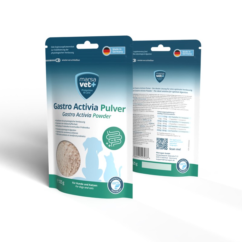 Marsavet Gastro Activia Poudre – Aliment complémentaire diététique pour chiens et chats, soutient la digestion et normalise le tractus gastro-intestinal – image 3