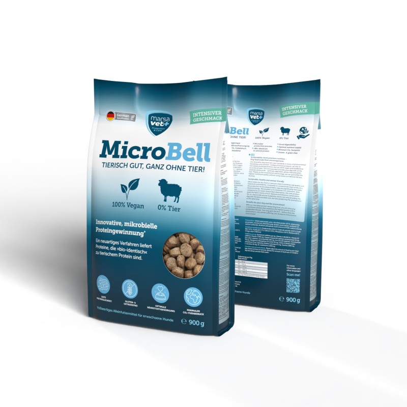 Marsavet MicroBell – Aliments pour chiens vegan 900 g – packaging