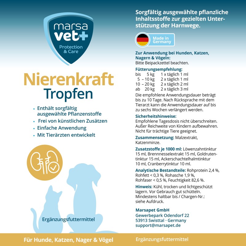 Marsavet Multi-Mineralenpoeder – Honden, katten 125 g – label
