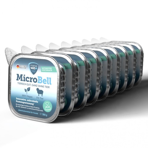 Marsavet Nourriture humide végétalienne pour chiens MicroBell avec protéine microbienne – 9 * 300 g