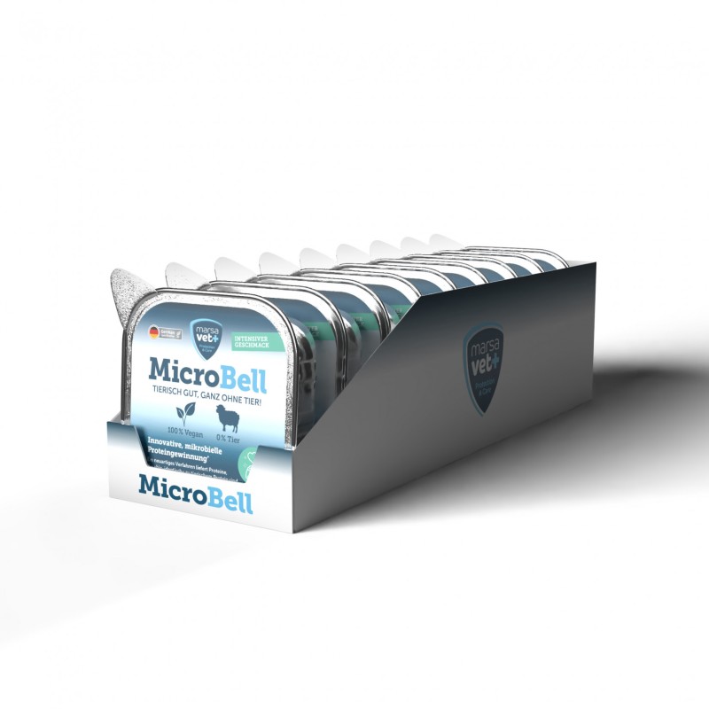 Marsavet Nourriture humide végétalienne pour chiens MicroBell avec protéine microbienne – 9 * 300 g – 9-pack