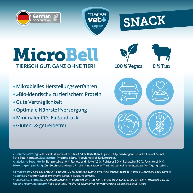 MicroBell Snack 100g – label
